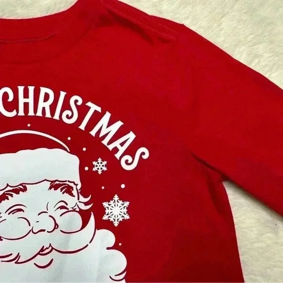 Holiday Time Christmas Santa Shirt Red & White Long Sleeved Size Extra  Small - Picture 7 of 16